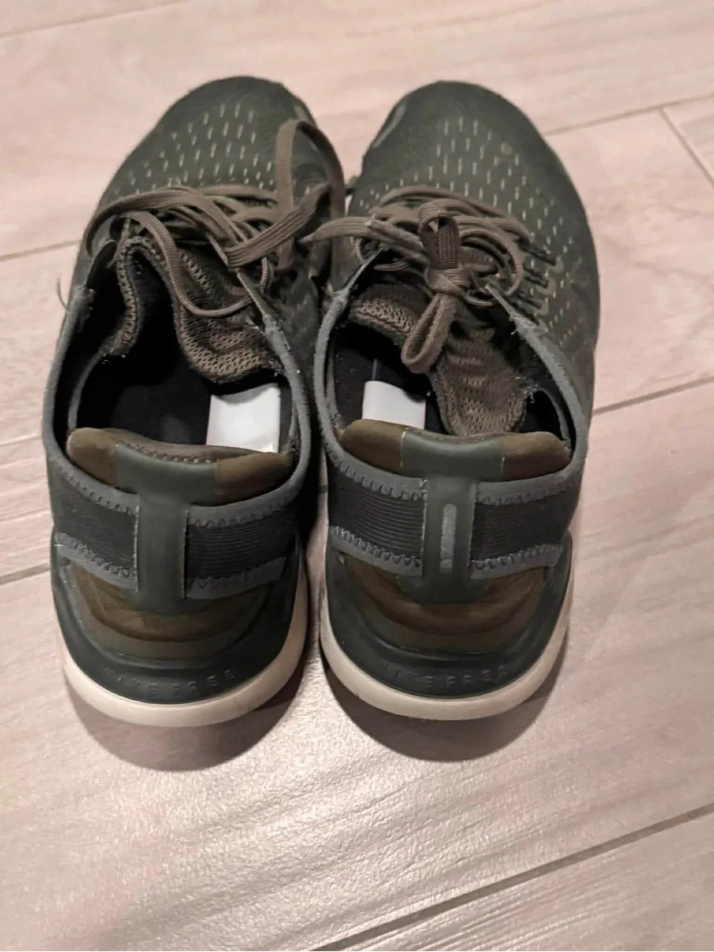 Nike Boys Olive Green Knit Sneakers with White Sole